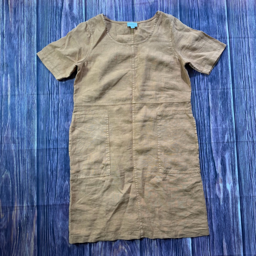 Women’s Garment-Dyed 100% Linen Summer Dress Size Small - Picture 5 of 6